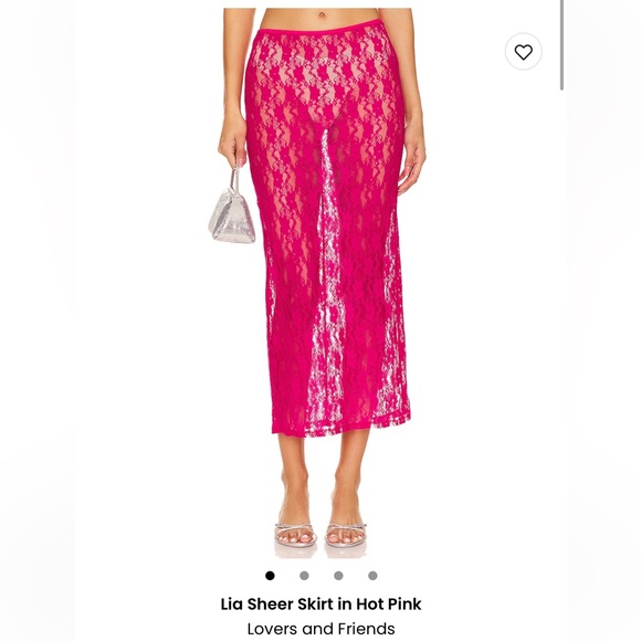 Lovers + Friends Dresses & Skirts - 🩷 Lovers and Friends Lia Sheer Skirt in Hot Pink Medium BNWT 🩷